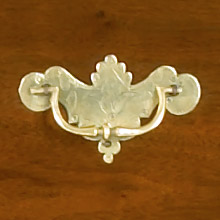 Flat Top Spanish Foot Highboy Drawer Pull Detail