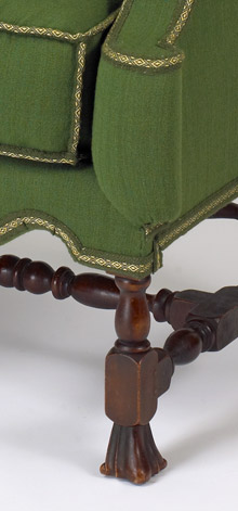 William and Mary Easy Chairs Leg Detail