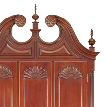 Newport Carved Desk and Bookcase